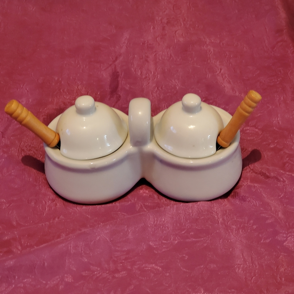 Houston Harvest Condiment Holder, white